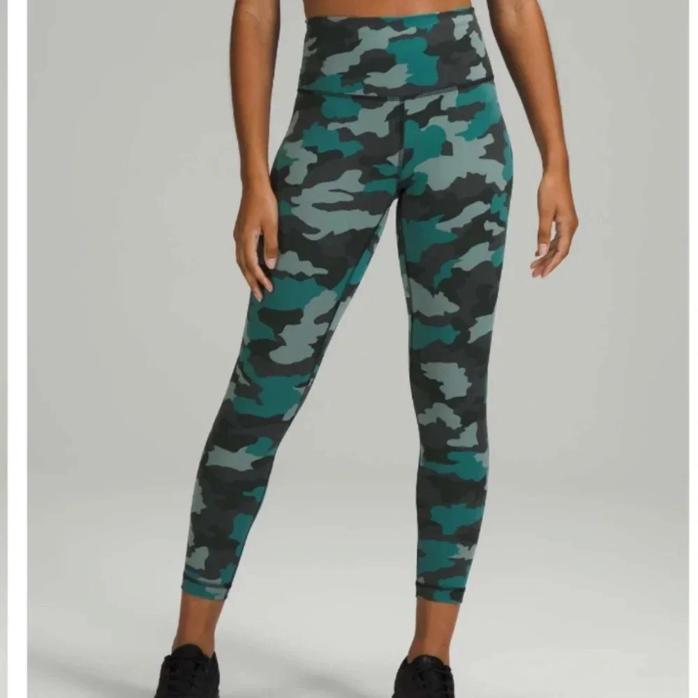 Lululemon Wunder Train High-Rise Tight 25" Heritage 365 Camo Tidewater Size 4